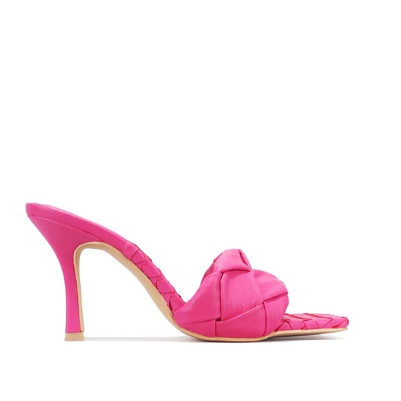!! EXCLUSIVE !! Square Toe Braided Mule in Pink - Picture 3 of 7